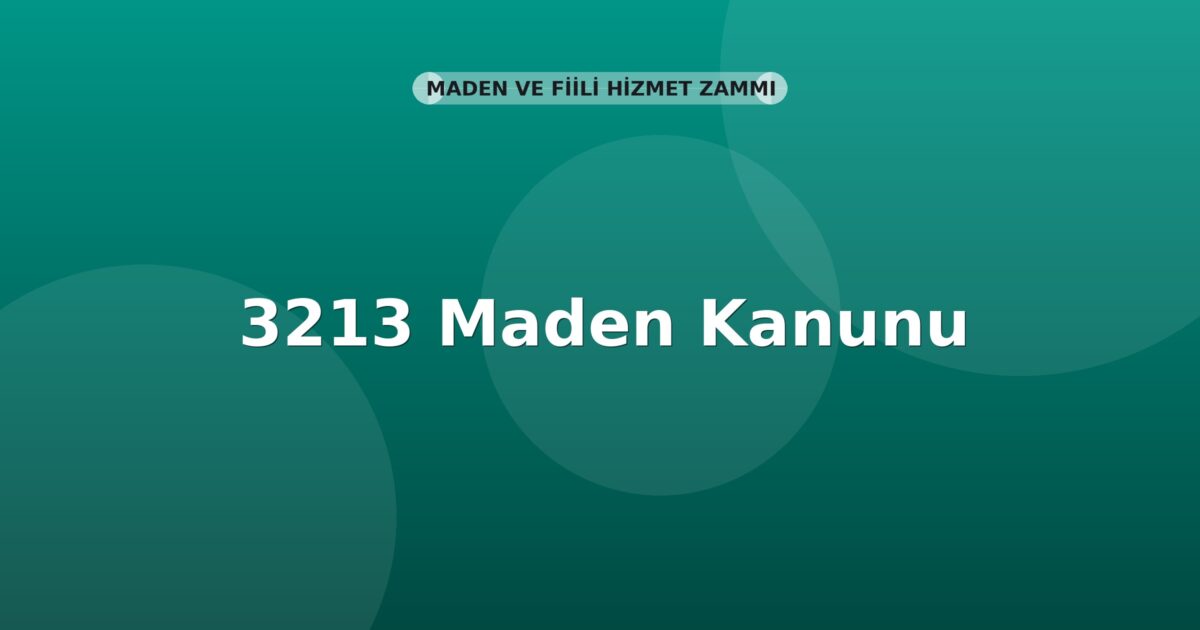 3213 Maden Kanunu