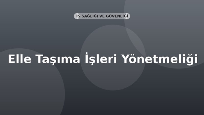 Elle Taşıma İşleri Yönetmeliği