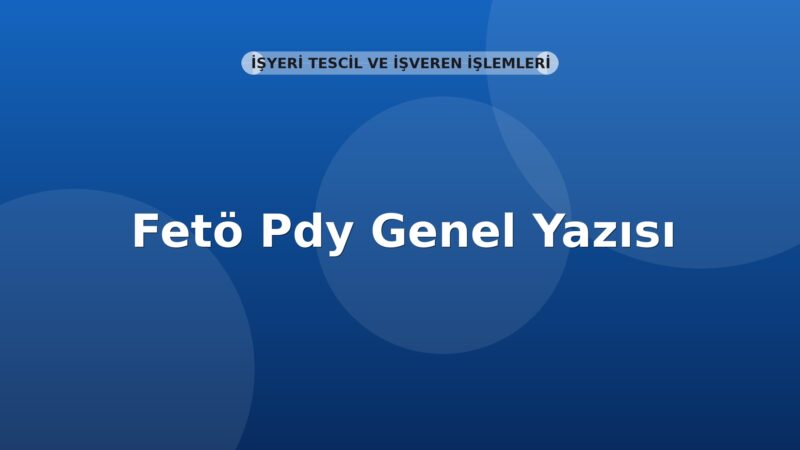 SGK Fetö Pdy Genel Yazısı