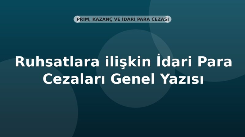 SGK Ruhsatlara ilişkin İdari Para Cezaları Genel Yazısı