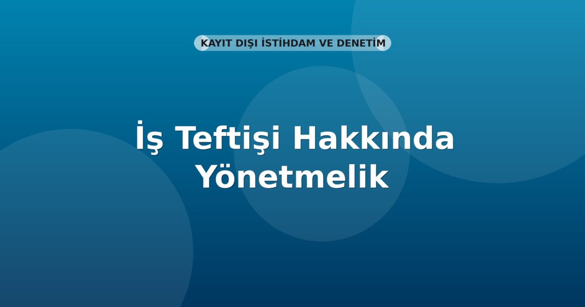 İş Teftişi Hakkında Yönetmelik